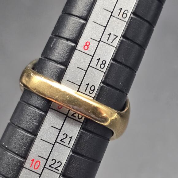 UTC 925 Italy Gold Tone Sterling Silver Ring Textured Ribbed Size 9 - Picture 4 of 10